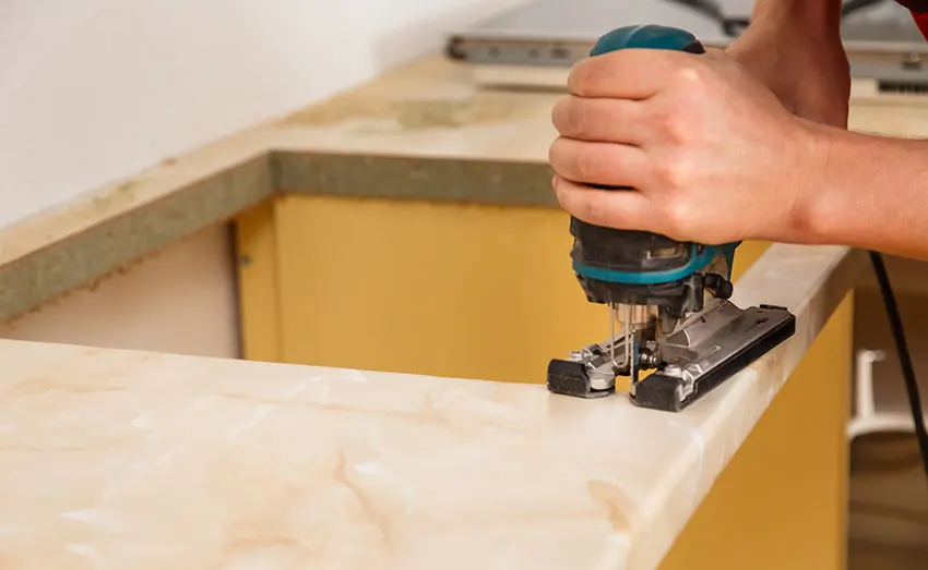 Sewing countertop for sink mount