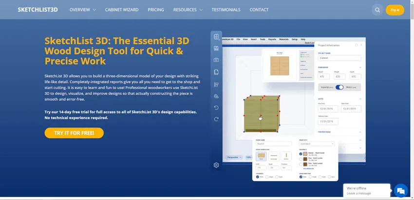 SketchList 3D wood working design software