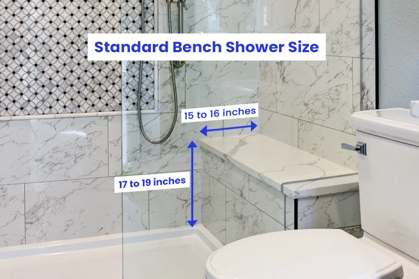 Standard shower bench size