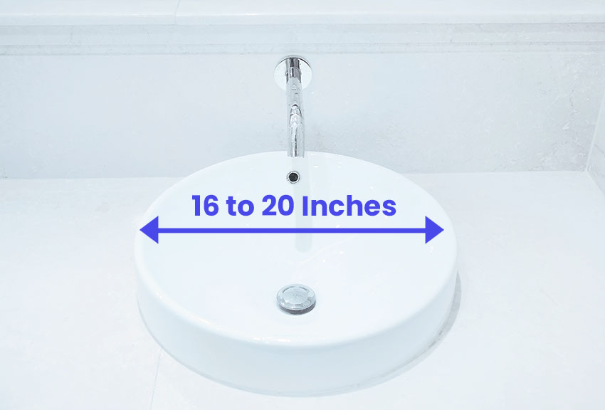 Bathroom round sink size