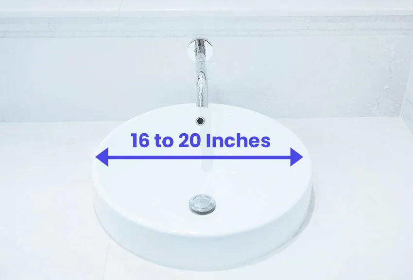 Bathroom round sink size