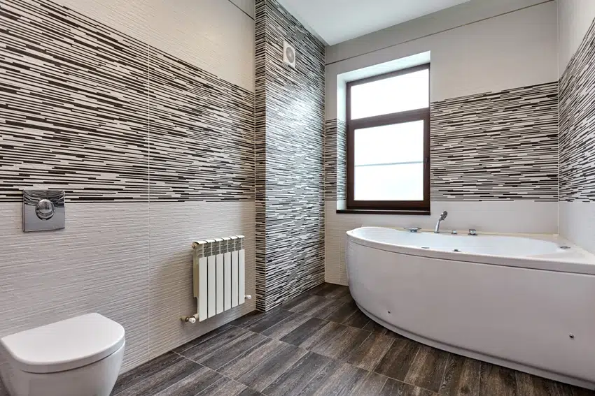 Beautiful tiled bathroom interior