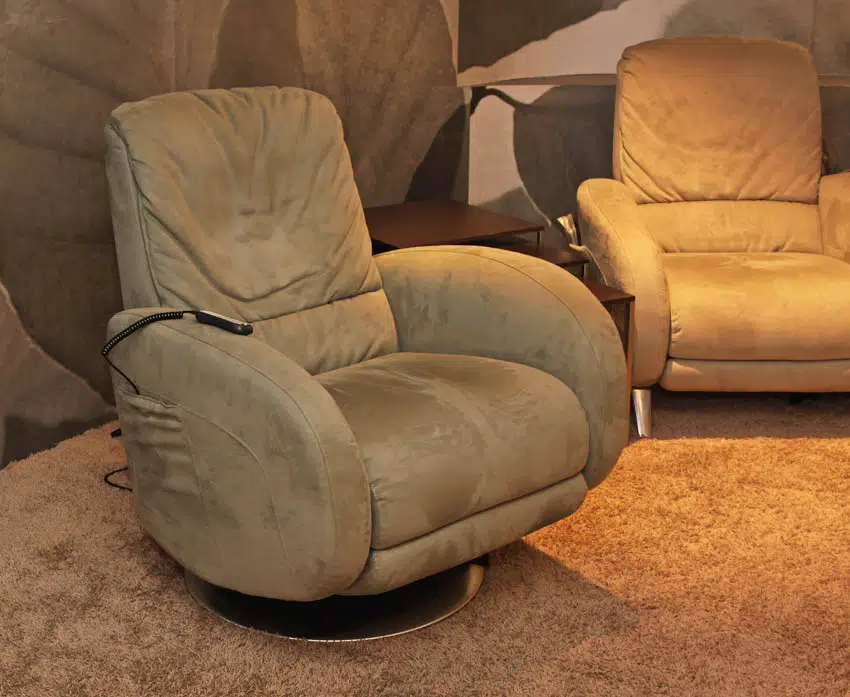 Brown fabric reclining chair