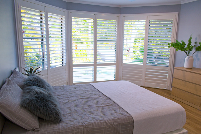 Cafe shutters in bedroom