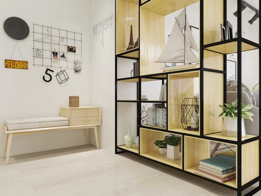 A clean geometitric bookcase