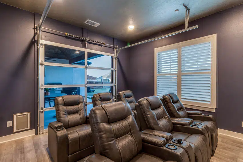 Home theater with recliner chairs