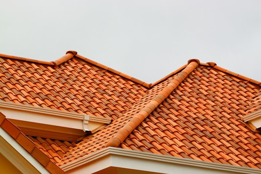 House with spanish barrel tile roof