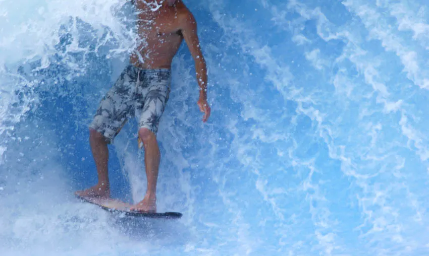 Man surfing powerful waves