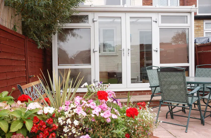 Modern conservatory attached to main house