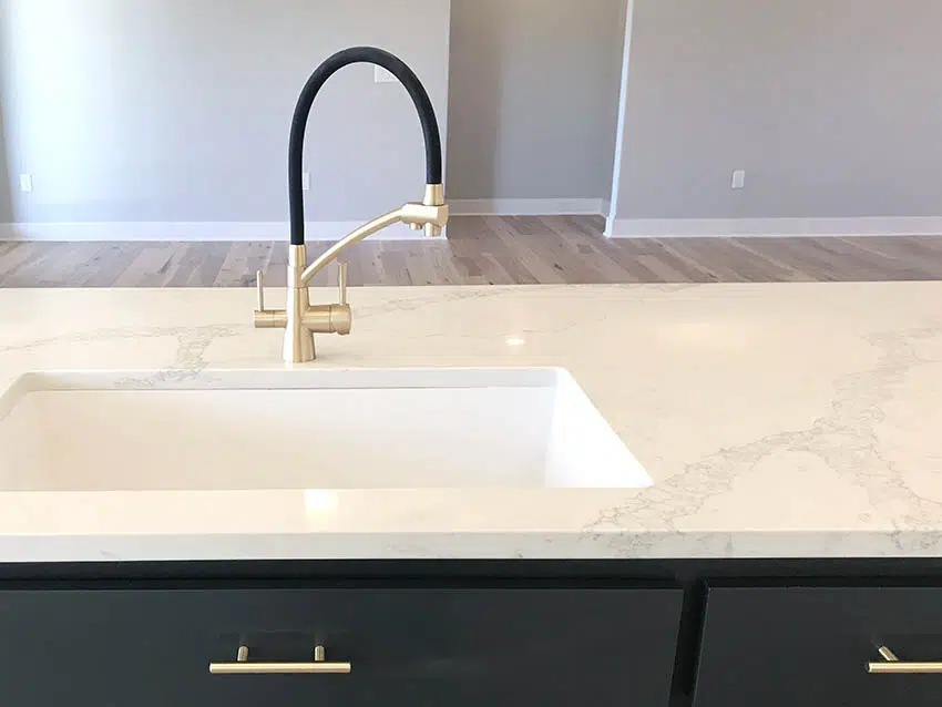Modern kitchen countertop with granite sink