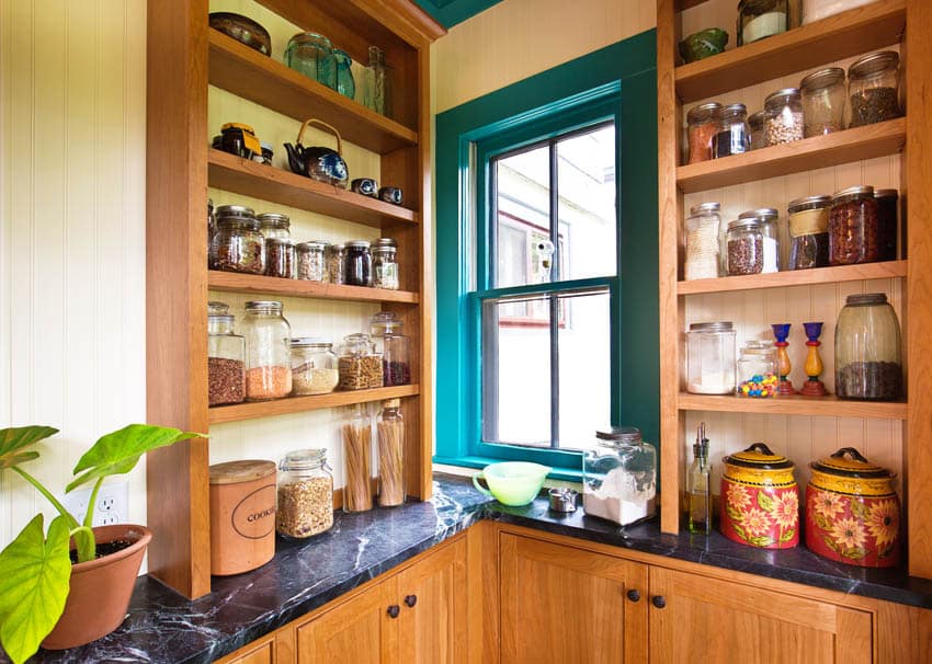 Modern kitchen with pantry storage