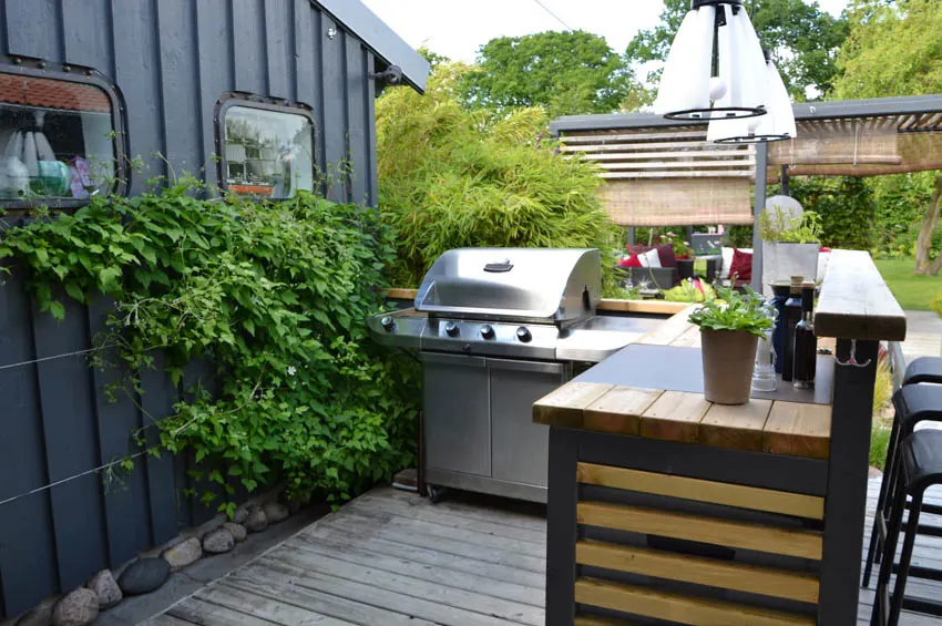 Outdoor kitchen for backyard with grill countertop