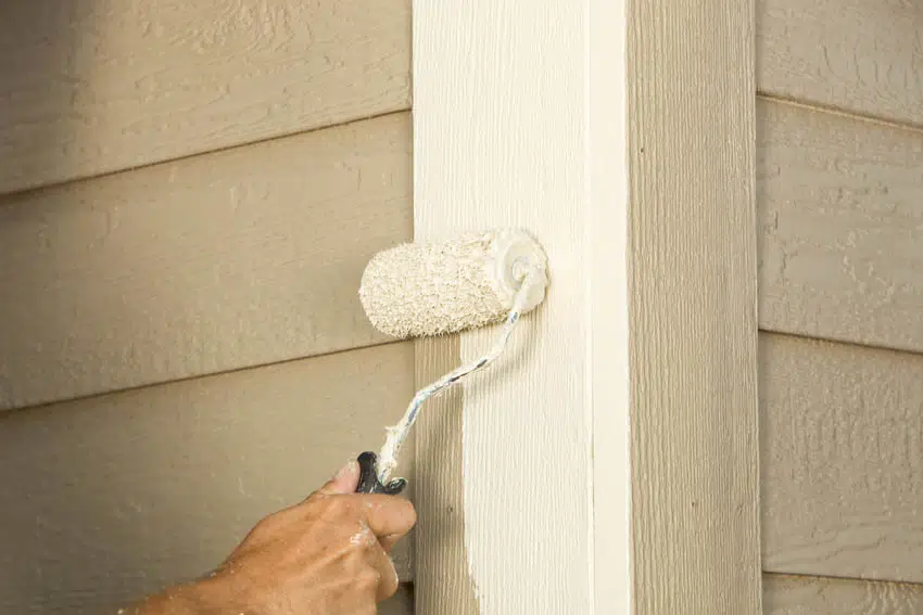 Painting siding with paint roller