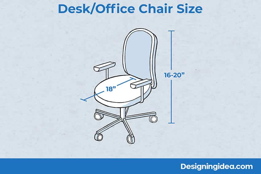 Standard desk chair size