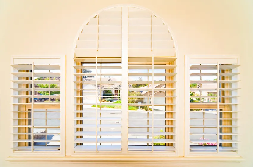 Traditional interior shutters window