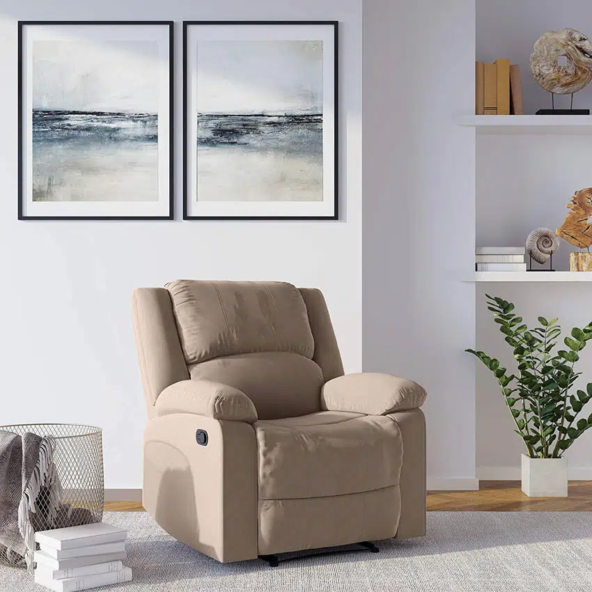 Wall hugger recliner chair living room