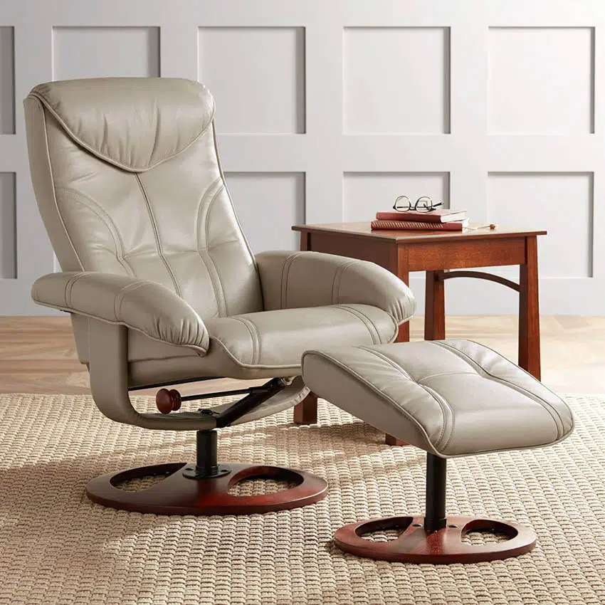 White swivel recliner chair