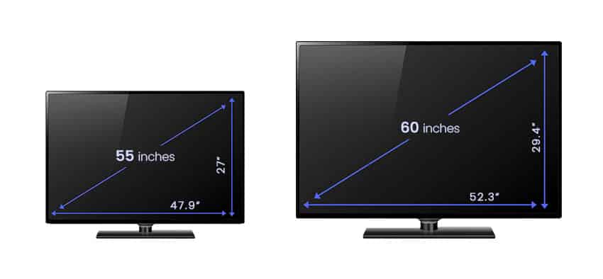 55inch And 60 Inch TV Dimensions 3 