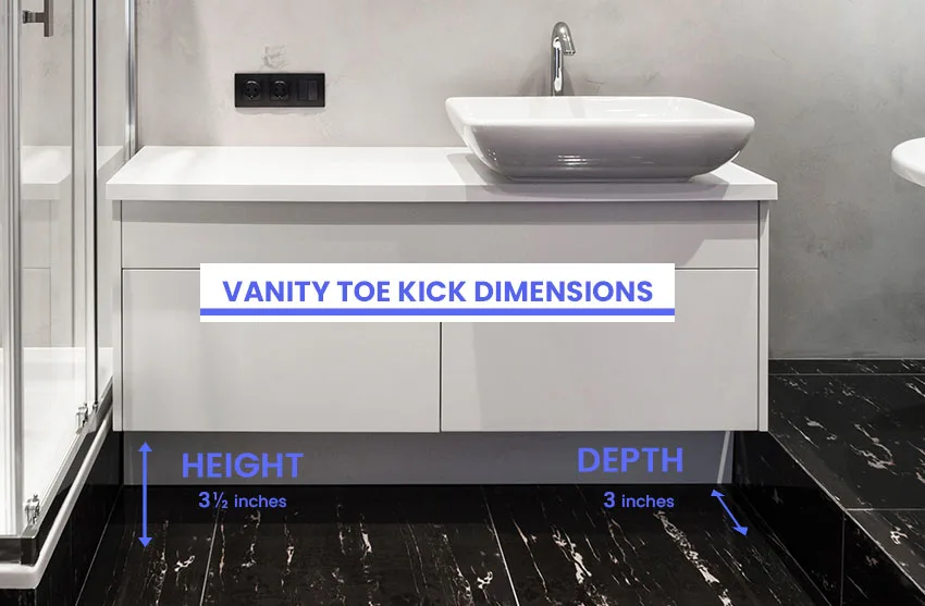Bathroom vanity toe kick dimensions