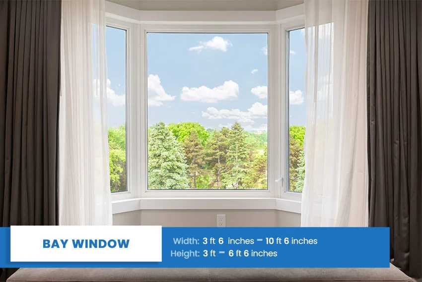 Bay window size
