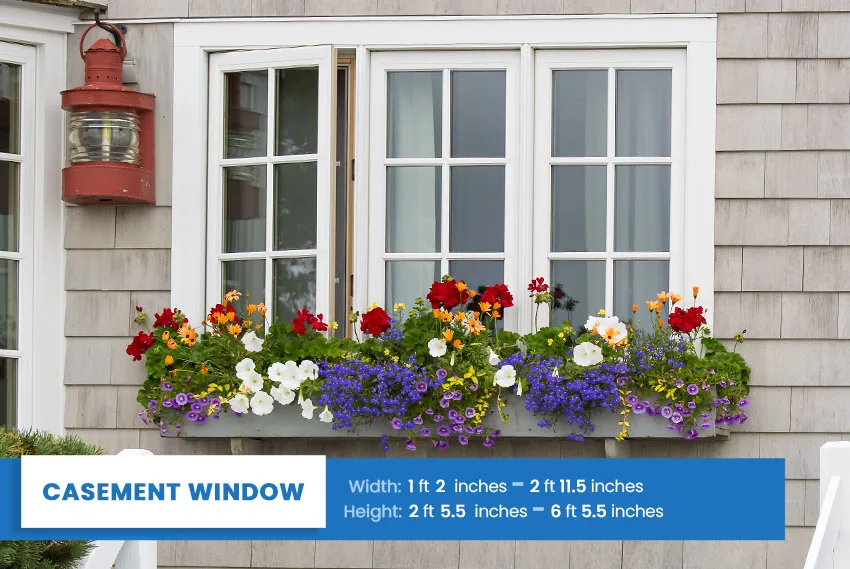 Casement window size