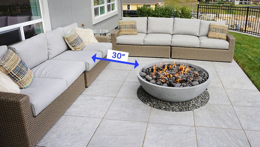 Firepit to chair distance