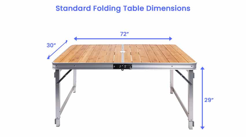 Folding table dimensions