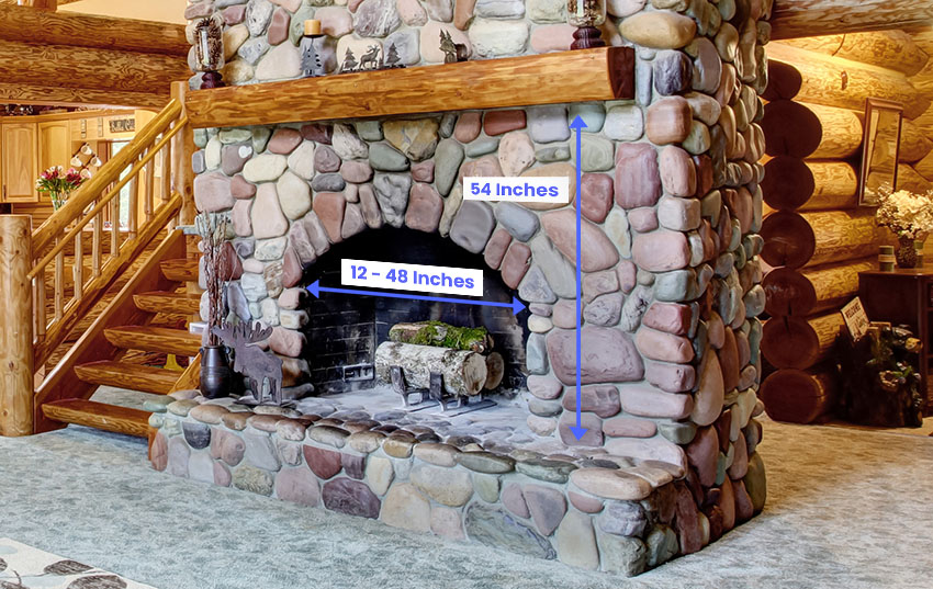 Masonry fireplace dimension