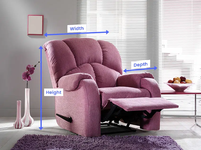Recliner chair measuring guide