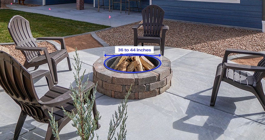 Standard fire pit diameter 