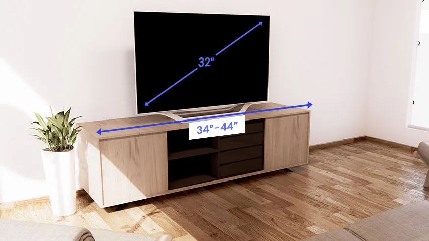 TV stand width measurement