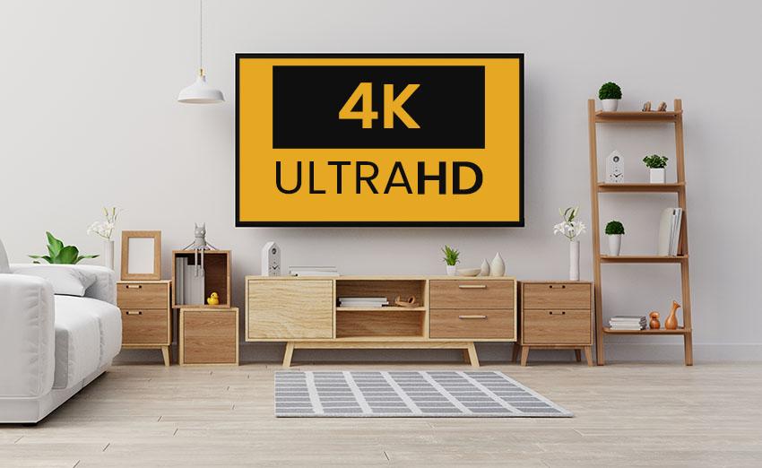 TV with 4Klogo tv rack rug