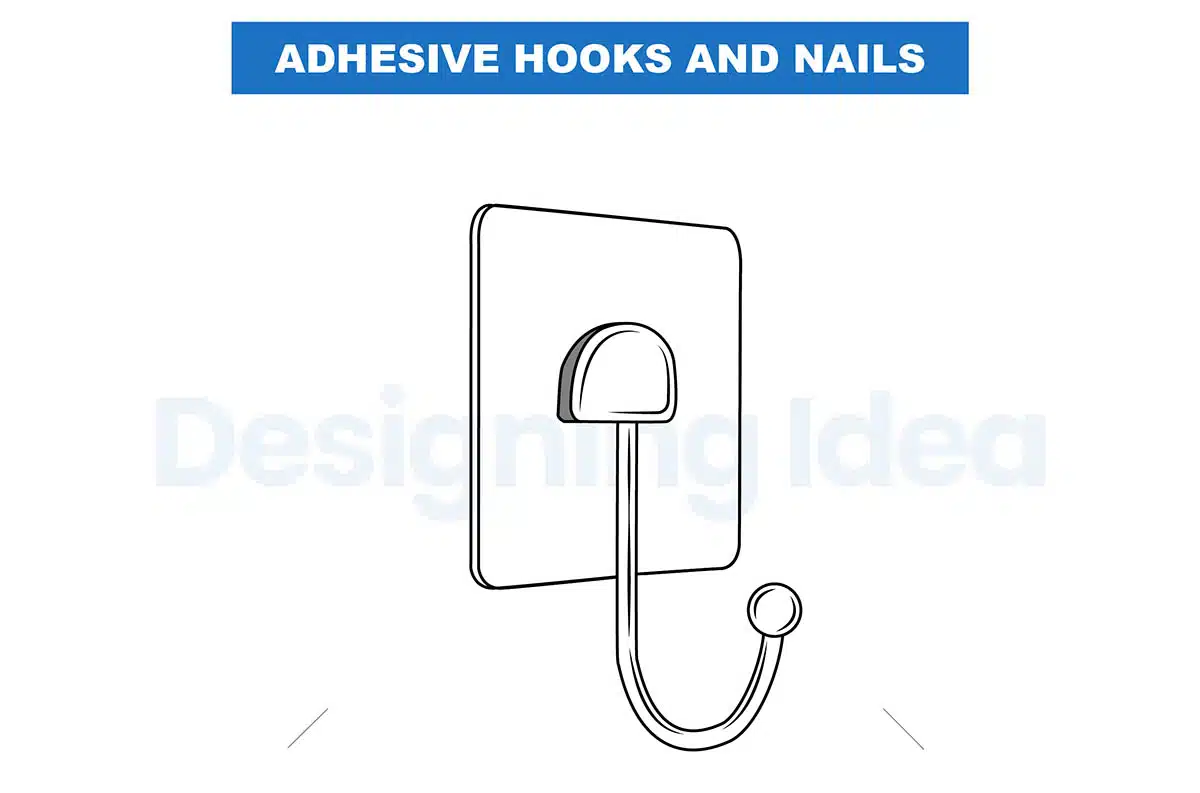 Adhesive nails and hooks