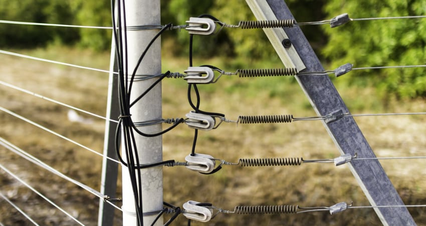 Close up of electric fence