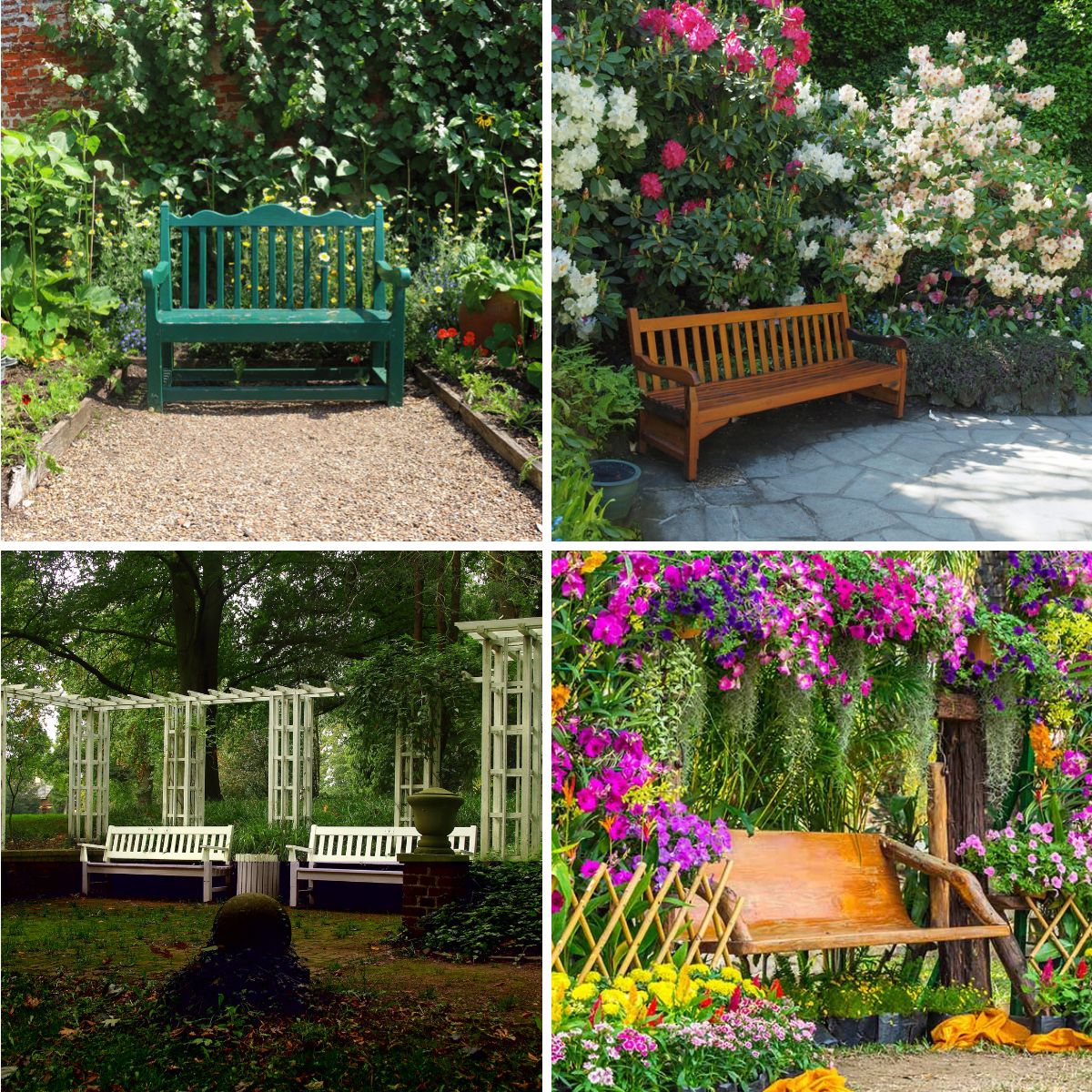 different bench designs for gardens