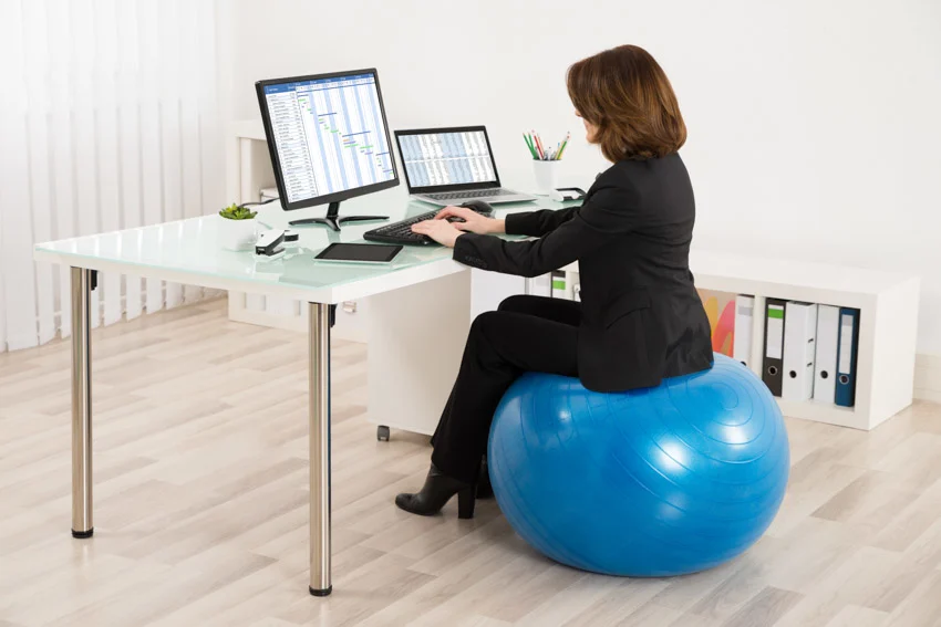 Exercise Ball As Office Chair Wood Floor Computer Is .webp