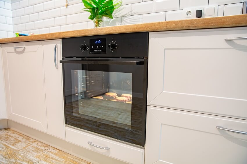 Oven on white modern kitchen
