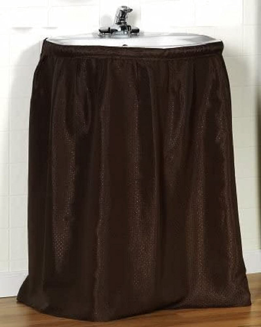 Sink skirt hiding pipes bathroom