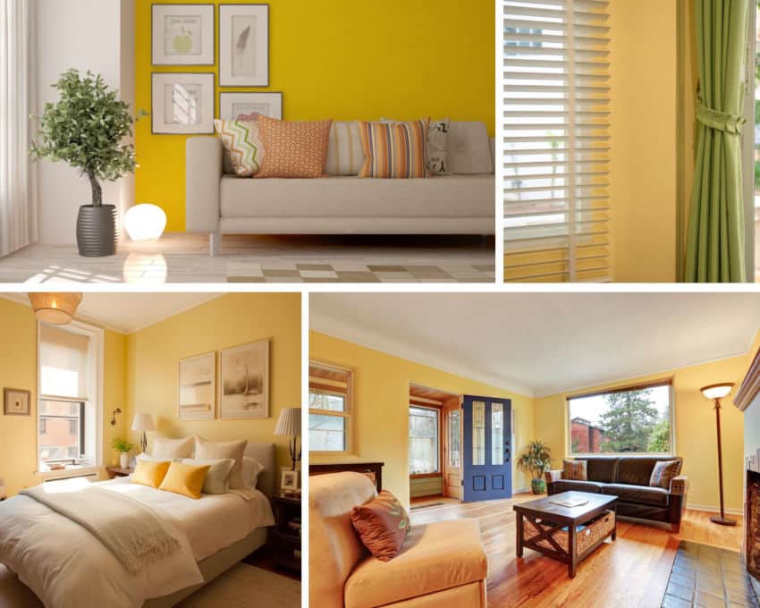 What color curtains go with yellow walls