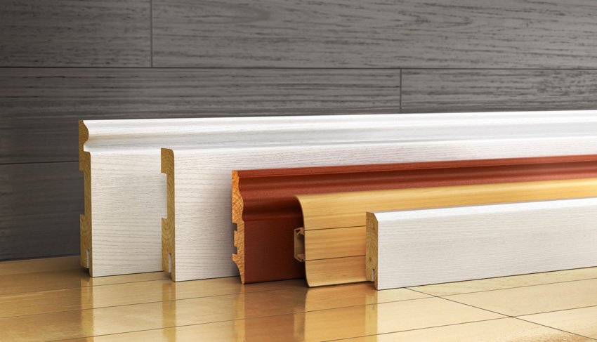 Wood flooring different kinds of baseboards