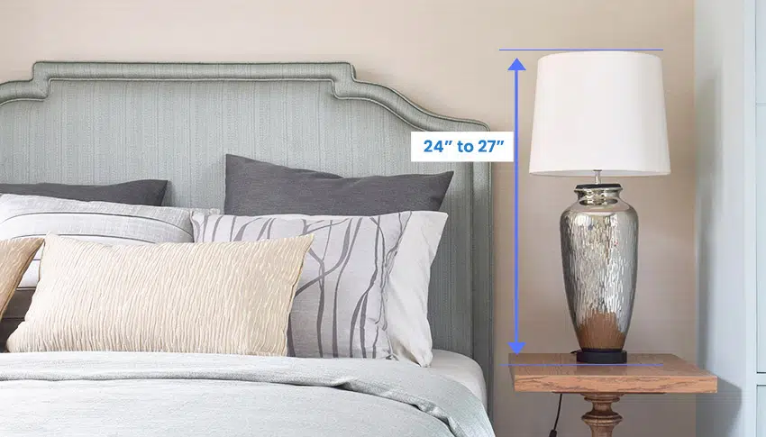 Bedroom lamp shade size