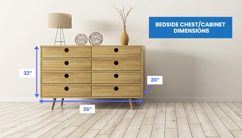 Bedside chest cabinet dimensions