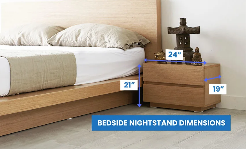 Bedside nightstand dimensions