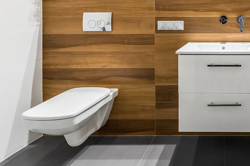 Floating toilet and floating vanity cabinet