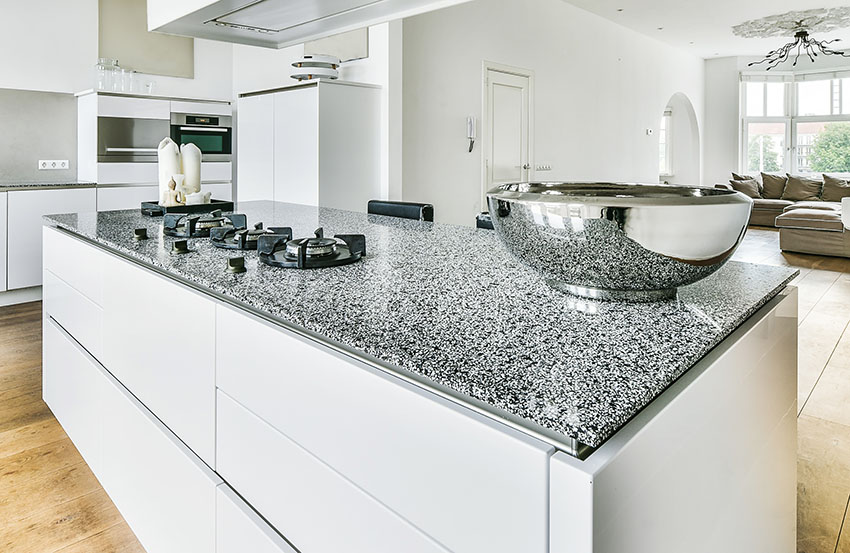Kitchen island with granite countertops white cabinets
