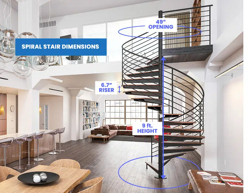Spiral stair dimensions
