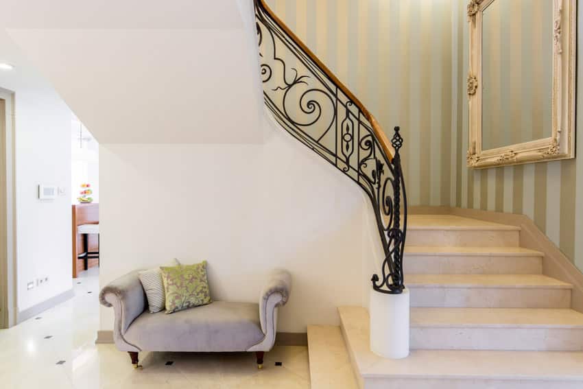 Beautiful house interior staircase wall decoration frame couch