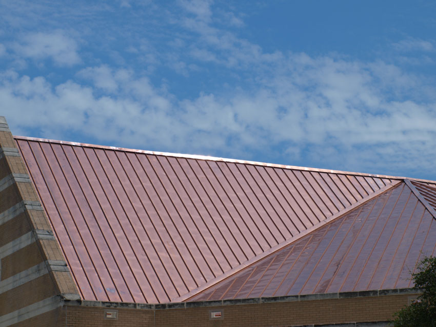 Copper metal roof