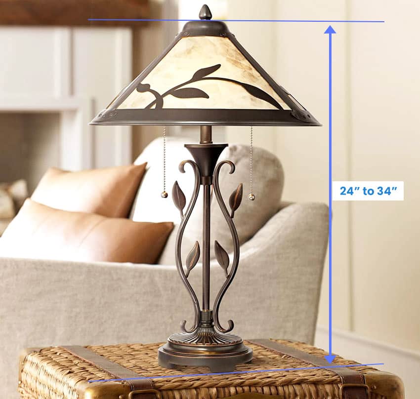Living room lamp shade size