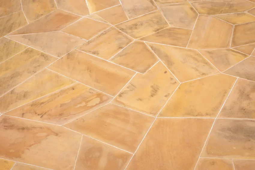 Sandstone tile flooring